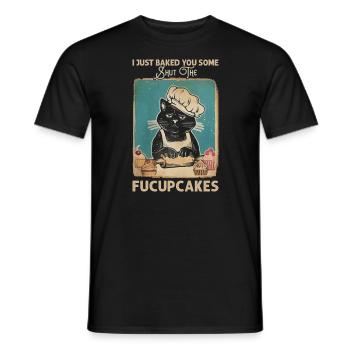 Funny Cat Saying graphic - Men's T-Shirt - black - Front - AI Model Male 178 light (178cm)