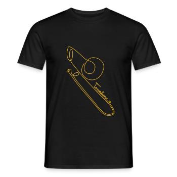 one line trombone - Männer T-Shirt - Schwarz - Vorne - AI Model Male 178 light (178cm)