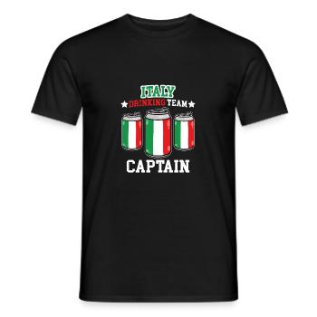 Kapitän des italienischen Trinkteams - Männer T-Shirt - Schwarz - Vorne - AI Model Male 178 light (178cm)