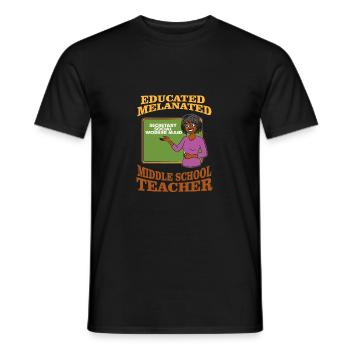 Ausgebildeter Lehrer der melanierten Mittelschule - Männer T-Shirt - Schwarz - Vorne - AI Model Male 178 light (178cm)