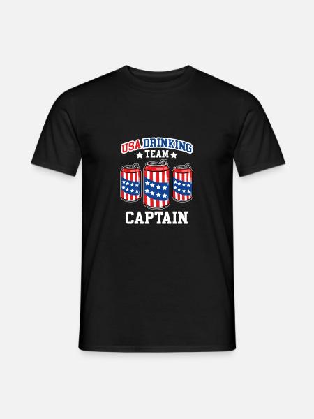 Capitaine de l’American Drinking Team - T-shirt homme - noir
