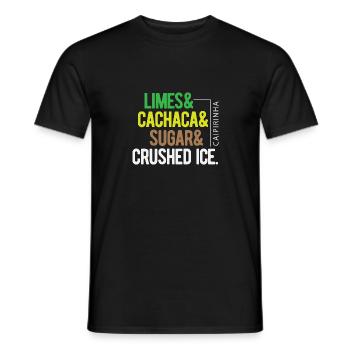 Cocktail Rezept Caipirinha Limes Cachaca Sugar - Männer T-Shirt - Schwarz - Vorne - AI Model Male 178 light (178cm)