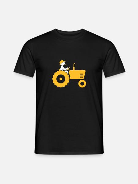 Landwirt auf Traktor - Männer T-Shirt - Schwarz