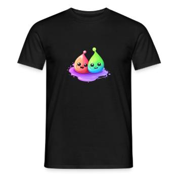 Deux boues gaies - T-shirt homme - noir - Devant - AI Model Male 178 light (178cm)