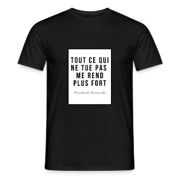 Citation Nietzsche - T-shirt homme - noir - Devant - AI Model Male 178 light (178cm)