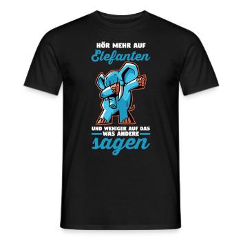 Dickhäuter Rüsseltier Dabbing Elefant - Männer T-Shirt - Schwarz - Vorne - AI Model Male 178 light (178cm)