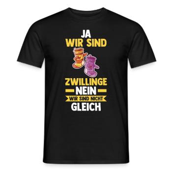 Zwillingsgeschwister Zwilling Zwillinge - Männer T-Shirt - Schwarz - Vorne - AI Model Male 178 light (178cm)