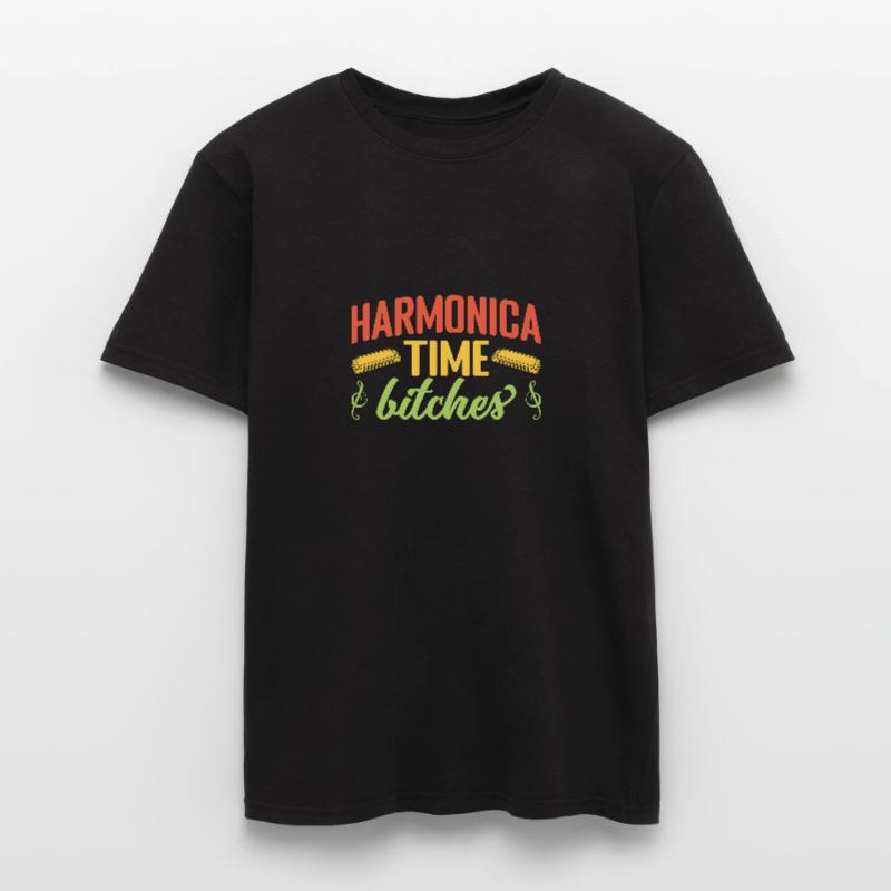 Funny Harmonica Player Time Bitches Harmonica Männer T-Shirt