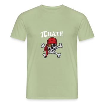 Pi Rate Drôle Math Pirate Blague - T-shirt homme - vert sauge - Devant - AI Model Male 178 light (178cm)