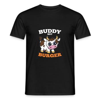 Buddy pas burger veau de vache sucré - T-shirt homme - noir - Devant - AI Model Male 178 light (178cm)