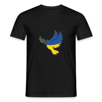 Ukrainische Friedenstaube - Männer T-Shirt - Schwarz - Vorne - AI Model Male 178 light (178cm)