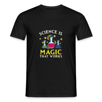 Wissenschaft ist Magie, die funktioniert - Männer T-Shirt - Schwarz - Vorne - AI Model Male 178 light (178cm)