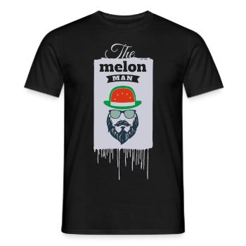 Der Mann mit dem Hut - Männer T-Shirt - Schwarz - Vorne - AI Model Male 178 light (178cm)