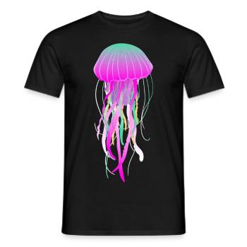 Jellyfish Diving Sea Fish Underwater Gift - Men's T-Shirt - black - Front - AI Model Male 178 light (178cm)