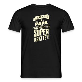 Superkraefte Papa Geburtstag RAHMENLOS Geschenk - Männer T-Shirt - Schwarz - Vorne - AI Model Male 178 light (178cm)