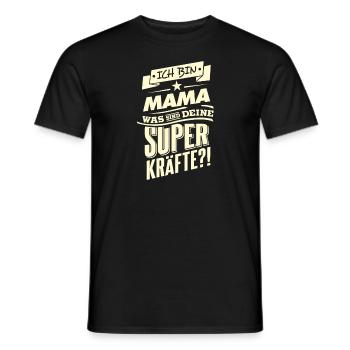 Superkraefte Mama Geburtstag RAHMENLOS Geschenk - Männer T-Shirt - Schwarz - Vorne - AI Model Male 178 light (178cm)