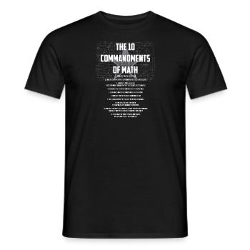 Die 10 Gebote des Mathe-Geschenks - Männer T-Shirt - Schwarz - Vorne - AI Model Male 178 light (178cm)