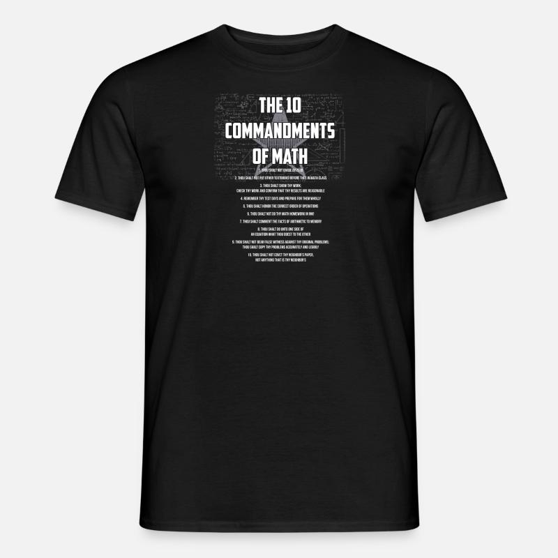 Die 10 Gebote des Mathe-Geschenks - Männer T-Shirt - Schwarz