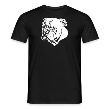 379 bouledogue blanc - T-shirt homme - noir - Devant - AI Model Male 178 light (178cm)