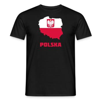 Polska - T-shirt homme - noir - Devant - AI Model Male 178 light (178cm)