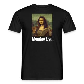 Monday Lisa Mona Lisa zerzaust Humor Kunst Montag - T-shirt homme - noir - Devant - AI Model Male 178 light (178cm)
