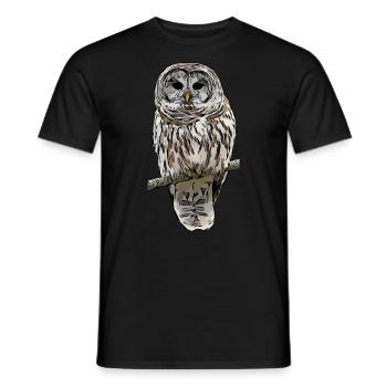 Owl owl bird animal motif print - Men's T-Shirt - black - Front - AI Model Male 178 light (178cm)