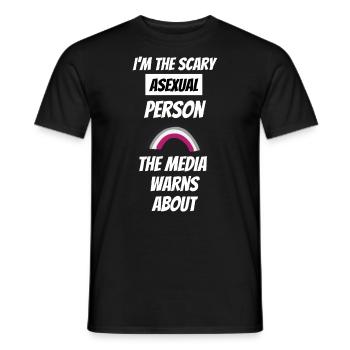 Gay Pride Month Gift LGBTQ Funny Asexual - Men's T-Shirt - black - Front - AI Model Male 178 light (178cm)