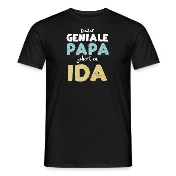 Dieser Geniale Papa Gehört Zu Ida - Männer T-Shirt - Schwarz - Vorne - AI Model Male 178 light (178cm)