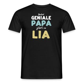 Dieser Geniale Papa Gehört Zu Lia - Männer T-Shirt - Schwarz - Vorne - AI Model Male 178 light (178cm)