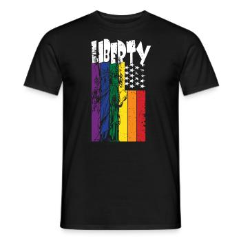 Mois de la fierté LGBTQ Liberty avec la Statue de la Liberté - T-shirt homme - noir - Devant - AI Model Male 178 light (178cm)