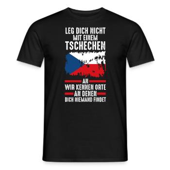 Tschechien Tscheche Tschechisches - Männer T-Shirt - Schwarz - Vorne - AI Model Male 178 light (178cm)