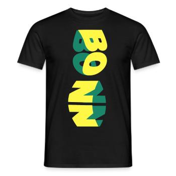 Bonn Deutschland Stadt Skyline Schrift Bunt - Männer T-Shirt - Schwarz - Vorne - AI Model Male 178 light (178cm)