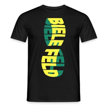 Bielefeld Deutschland Stadt Skyline Schrift Bunt - Männer T-Shirt - Schwarz - Vorne - AI Model Male 178 light (178cm)