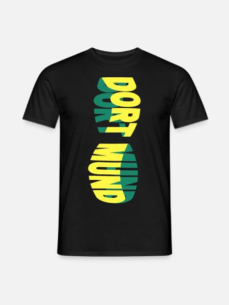 Dortmund Allemagne Ville Skyline Police Colorée - T-shirt homme - noir