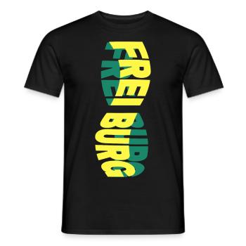 Freiburg Germany City Skyline Font Colorful - Men's T-Shirt - black - Front - AI Model Male 178 light (178cm)