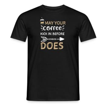 Que votre café entre en jeu avant que r... - T-shirt homme - noir - Devant - AI Model Male 178 light (178cm)