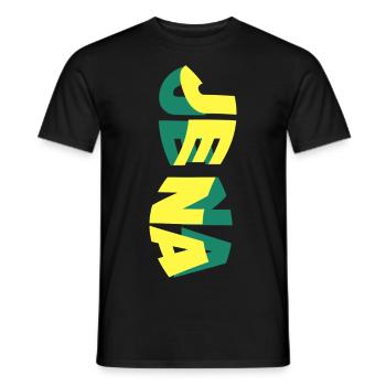 Jena Deutschland Stadt Skyline Schrift Bunt - Männer T-Shirt - Schwarz - Vorne - AI Model Male 178 light (178cm)