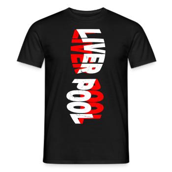 Liverpool Angleterre Royaume-Uni City Skyline Police Grunge - T-shirt homme - noir - Devant - AI Model Male 178 light (178cm)