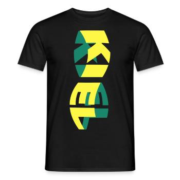 Kiel Germany City Skyline Font Colorful - Men's T-Shirt - black - Front - AI Model Male 178 light (178cm)