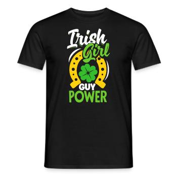 Une fille irlandaise célèbre la Saint-Patrick en Irlande - T-shirt homme - noir - Devant - AI Model Male 178 light (178cm)