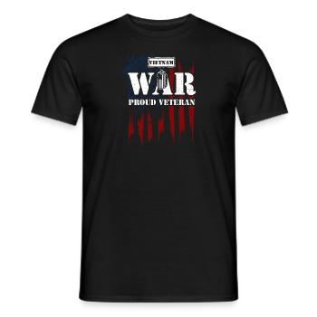 Vietnam War Proud Veteran - Men's T-Shirt - black - Front - AI Model Male 178 light (178cm)