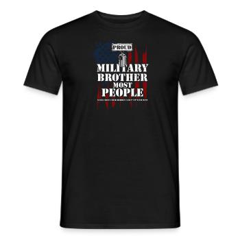 Fier frère militaire le plus peu... - T-shirt homme - noir - Devant - AI Model Male 178 light (178cm)