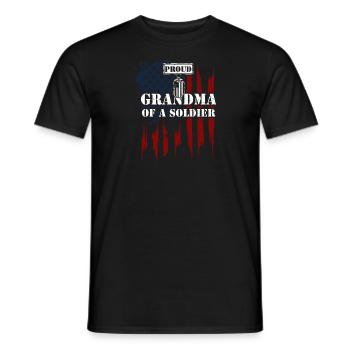 Fière grand-mère d’un soldat - T-shirt homme - noir - Devant - AI Model Male 178 light (178cm)