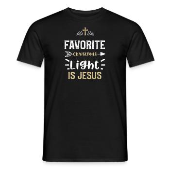 La lumière de Noël préférée est Jésus - T-shirt homme - noir - Devant - AI Model Male 178 light (178cm)