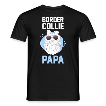 Hund Border Collie Papa - Männer T-Shirt - Schwarz - Vorne - AI Model Male 178 light (178cm)