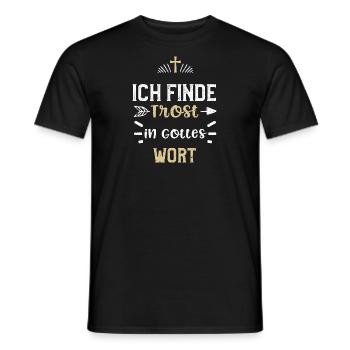 Ich finde Trost in Gottes Wort - Männer T-Shirt - Schwarz - Vorne - AI Model Male 178 light (178cm)