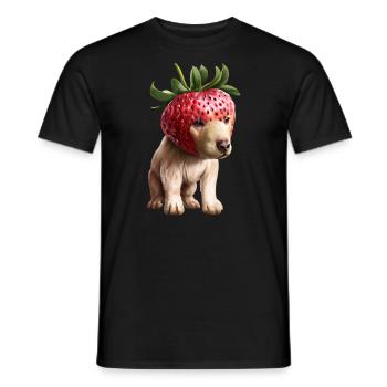 Chien fraise - T-shirt homme - noir - Devant - AI Model Male 178 light (178cm)