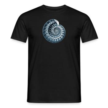 Spirale de Fibonacci, coquille, escargot, phi, symbole - T-shirt homme - noir - Devant - AI Model Male 178 light (178cm)