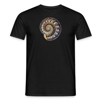Fibonacci spiral, shell, golden ratio - Men's T-Shirt - black - Front - AI Model Male 178 light (178cm)