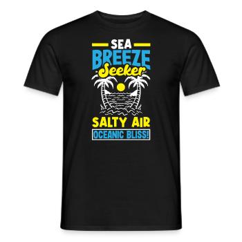 Sea Breeze Seeker Salty Air Oceanic Bliss Coastal - Männer T-Shirt - Schwarz - Vorne - AI Model Male 178 light (178cm)